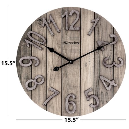 Westclox 15.5 in. L X 15.5 in. W Indoor Farmhouse Analog Wall Clock Wood Brown 38070